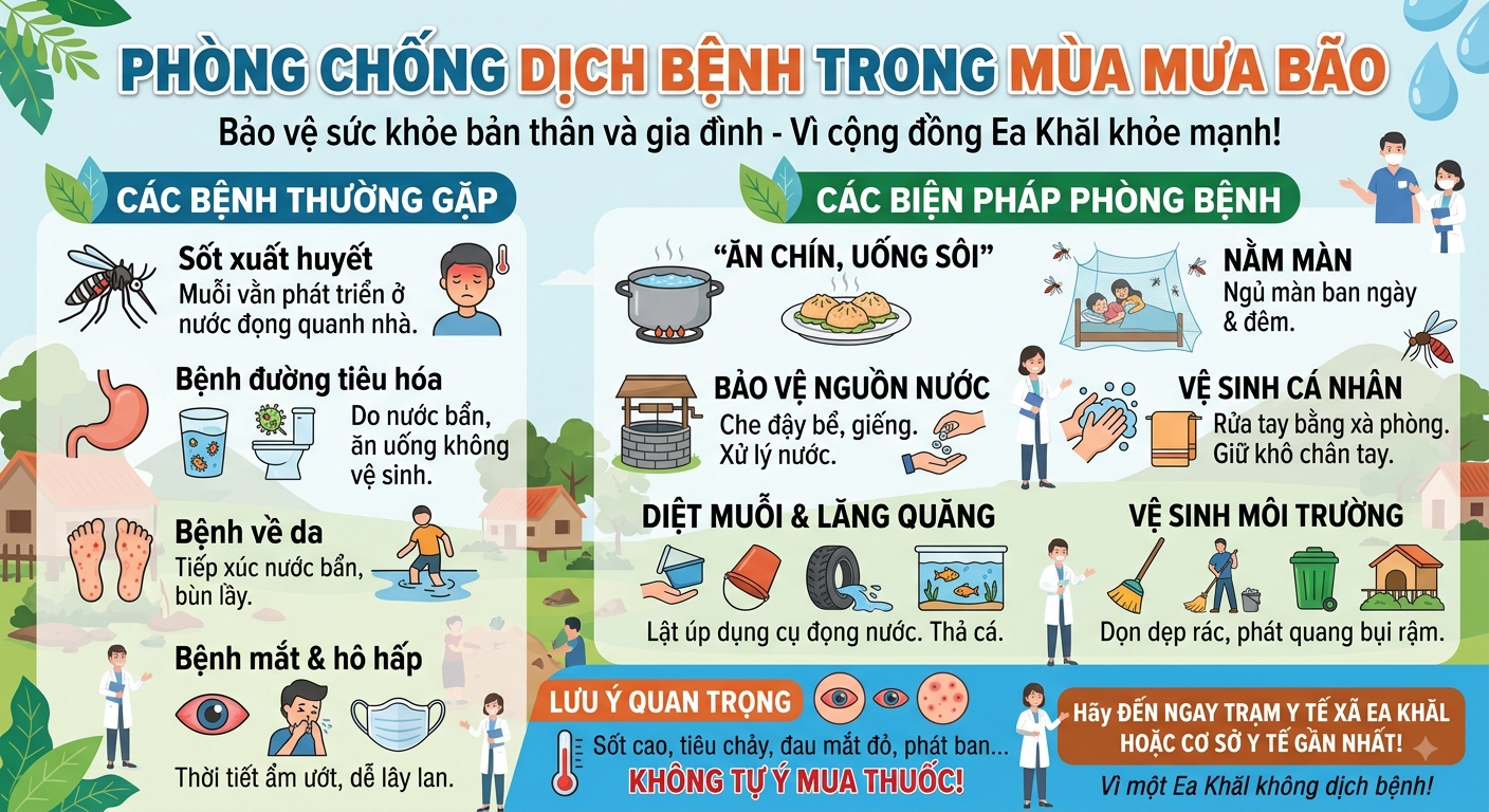 PHÒNG CHỐNG DỊCH BỆNH TRONG MÙA MƯA BÃO