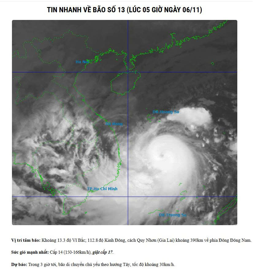 TIN BÃO KHẨN CẤP (Cơn bão số 13)